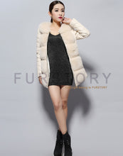 Load image into Gallery viewer, Genuine Sheep Leather Down Jacket Fox Fur Collar Luxury Thick Fur Jacket Winter Overcoat 14153