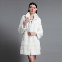 Load image into Gallery viewer, Women&#39;s Genuine Mink Fur Coat Women Hem Removable Fur Overcoat 161143