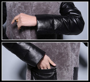 Natural Lamb Fur Coat Genuine Sheep Leather Full Sleeve Jacket