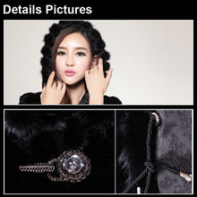 Load image into Gallery viewer, Winter Natural Knitted Mink Fur Hood Coat Female Overcoat