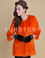 Load image into Gallery viewer, Women&#39;s Natural Fur Coat Long Version Light Camel Full Pelt Real Fur Coat Female