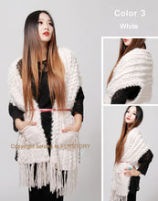 Load image into Gallery viewer, Knitted Natural Rabbit Fur Vest Double Wear Design Spring Autumn Tunic Waistcoat
