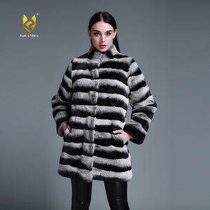 Women's Genuine Rabbit Fur Coat Large Size Totoro Long Women's Coat 15194