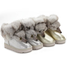 Load image into Gallery viewer, Winter Genuine Cow Leather Shoes Snow Boots Real Fox Fur  Warmer Increased Women Boots Shoes FS14901