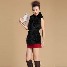 Load image into Gallery viewer, Natural Fur Vest Knitted Wool Blends Waistcoat Mandarin Collar Jacket