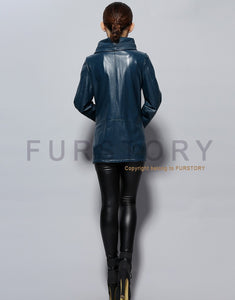 Genuine Sheep Leather Coat Top Quality Leather Jacket  Women Overcoat