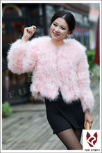Load image into Gallery viewer, Fur Womens Coat Real Turkey Fur Coat Jacket Overcoat Mulitple Colors Puff NEW Stylish Natural Fur Coat Warmest Fur Coat Fur Story FS12098
