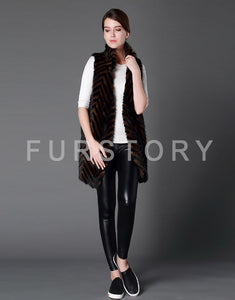 Plus Size Women's Real Mink Fur Vest Real Fur Vest Female 15217