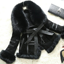 Load image into Gallery viewer, Genuine Leather Coat Full Pelt Fox Fur Collar Collar and Sleeve Cuff Jacket