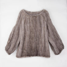 Load image into Gallery viewer, Knitted Mink Fur Coat Women Winter Real Fur Jacket Pullover Female