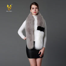 Load image into Gallery viewer, Women's Real Fox Fur Scarf Lady Fashion Winter Warm Shawl Patchwork 16756