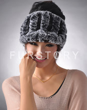 Load image into Gallery viewer, Fur Hat Real Rex Rabbit Hat Lady Headgear for Women 13604