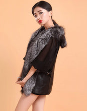 Load image into Gallery viewer, Natural Silver Fox Fur Vest with Genuine Whole Sheep Leather Fur Vest Jacket