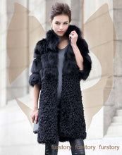 Load image into Gallery viewer, Natural Fox Fur Coat with Wool Free Shipping Plus Size Overcoat Winter Coat Women