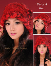 Load image into Gallery viewer, Womens Beanies Knitted Real Mink Fur Hat Cloche Hat Fedoras 13613