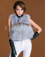 Load image into Gallery viewer, Natural Fox Fur +lamb Fur Vest Raccoon Decoration Waistcoat Jacket