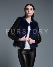 Load image into Gallery viewer, Winter Women&#39;s Raccoon fur Jacket with Genuine Sheep leather Sleeve 151220