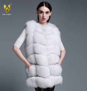 Women's Genuine Rabbit Fur Vest long style garment Women 15207
