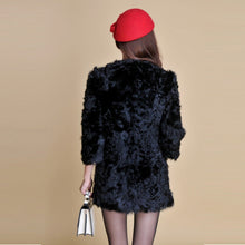 Load image into Gallery viewer, Real Lamb Fur Coat Overcoat Jacket  Long Version Ladies&#39; Top Garment Gilet Winter Dress White Fur Story FS13065