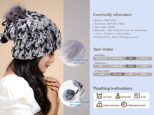 Load image into Gallery viewer, Real Rex Rabbit Fur Hat Double-use Scarf  Cap Fox Fur Decoration Pompom 14604