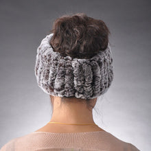 Load image into Gallery viewer, Real Rex rabbit fur hat scarf wool Beanie hat cap neck warmer double use FS13608