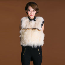 Load image into Gallery viewer, Natural Fox Fur +lamb Fur Vest Raccoon Decoration Waistcoat Jacket