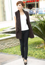 Load image into Gallery viewer, Women&#39;s Knitted Natural Rabbit Fur Vest Casual Waist Coat