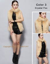 Load image into Gallery viewer, Natural Fox Fur Vest Fashion Warm Outerwear Sleeveless Women Short Jacket
