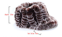 Load image into Gallery viewer, Fur Hat Real Rex Rabbit Hat Lady Headgear for Women 13604