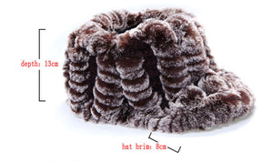 Fur Hat Real Rex Rabbit Hat Lady Headgear for Women 13604