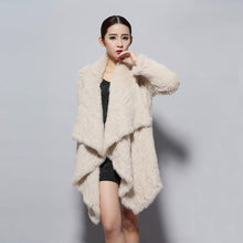 Load image into Gallery viewer, Natural Rabbit Fur Coat Jacket Biggest Size Jacket Winter Long Overcoat