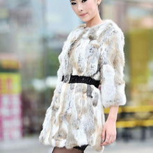 Load image into Gallery viewer, Woman Winter Coat Real Rabbit Fur Coat  Long Style Real Fur Coat  010106