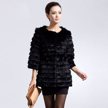 Load image into Gallery viewer, Women&#39;s  Long Style  Real Rabbit Fur Coat Full Pelt Natural Fur Coat 010109