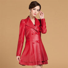 Load image into Gallery viewer, Genuine Sheep Leather Coat Jacket Skirt Version Overcoat Long Lamb Leather Dress