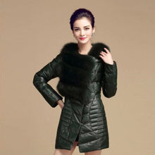 Load image into Gallery viewer, Genuine Leather Women&#39;s Winter Down Coat Real Fox Fur Collar Decoration Female Outwear