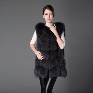 Women's Genuine Rabbit Fur Vest long style garment Women 15207