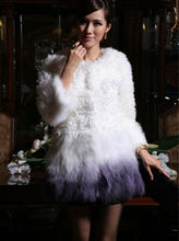 Load image into Gallery viewer, Real Lamb Fur Coat with Fox Fur Hem Jacket Overcoat Womens&#39; Dress Garment Gilet Fur Story FS13037