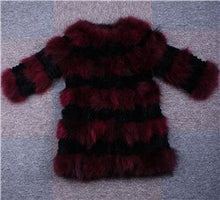 Load image into Gallery viewer, Real Raccoon &amp; Rabbit Fur Coat Jacket Overcoat Bright Color Commuter Style FS13011