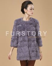 Load image into Gallery viewer, Real Rabbit Head Fur Coat Overcoat Jacket Womens&#39; Top Garment Gilet Winter Dress Long Version Fur Story FS13017