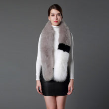Load image into Gallery viewer, Women's Real Fox Fur Scarf Lady Fashion Winter Warm Shawl Patchwork 16756