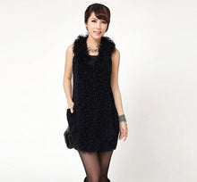Load image into Gallery viewer, Natural Mongolia Lamb Fur Vest Wool Vest Jacket Coat Commuter Style Big Lamb Fur