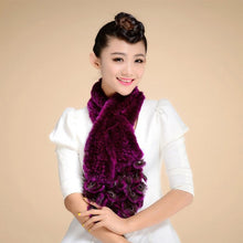 Load image into Gallery viewer, Real REX Rabbit Fur Scarf Fur Grape Decoration Wrap Cape Shawl Neck Warmer Green 16 Colors Available FS13501