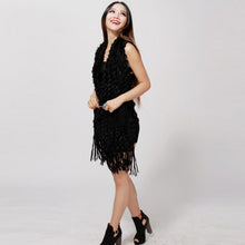 Load image into Gallery viewer, Knitted Natural Rabbit Fur Vest Double Wear Design Spring Autumn Tunic Waistcoat