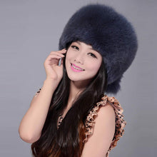 Load image into Gallery viewer, Fur Story FS13609 Women&#39;s Genuine Fox Fur Hat Women Ears Warmer Headdress Women Hat