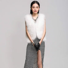 Load image into Gallery viewer, Natural Turkey Fur Vest Stylish Puff Fur Vest Real Fur Vest Female