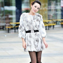 Load image into Gallery viewer, Woman Winter Coat Real Rabbit Fur Coat  Long Style Real Fur Coat  010106