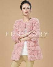 Load image into Gallery viewer, Real Rabbit Head Fur Coat Overcoat Jacket Womens&#39; Top Garment Gilet Winter Dress Long Version Fur Story FS13017