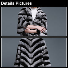 Load image into Gallery viewer, Bat Sleeve Real Fur Coat for Women Chinchilla Color