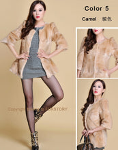 Load image into Gallery viewer, Women&#39;s Natural Fur Coat Long Version Light Camel Full Pelt Real Fur Coat Female