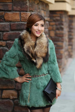 Load image into Gallery viewer, Natural Rabbit Fur Coat Jacket Thick Jacket Winter Long Overcoat